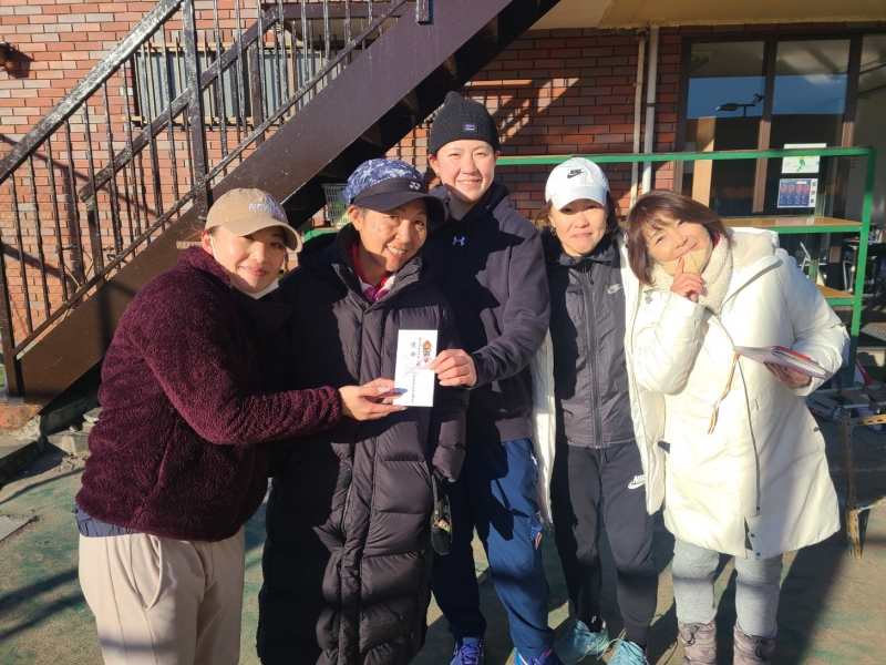 2023　マンスリーレディースカップ　チーム戦　1月25日（オープン）優勝　(堤様、寺田様、尾嵜様、八島コーチ)
