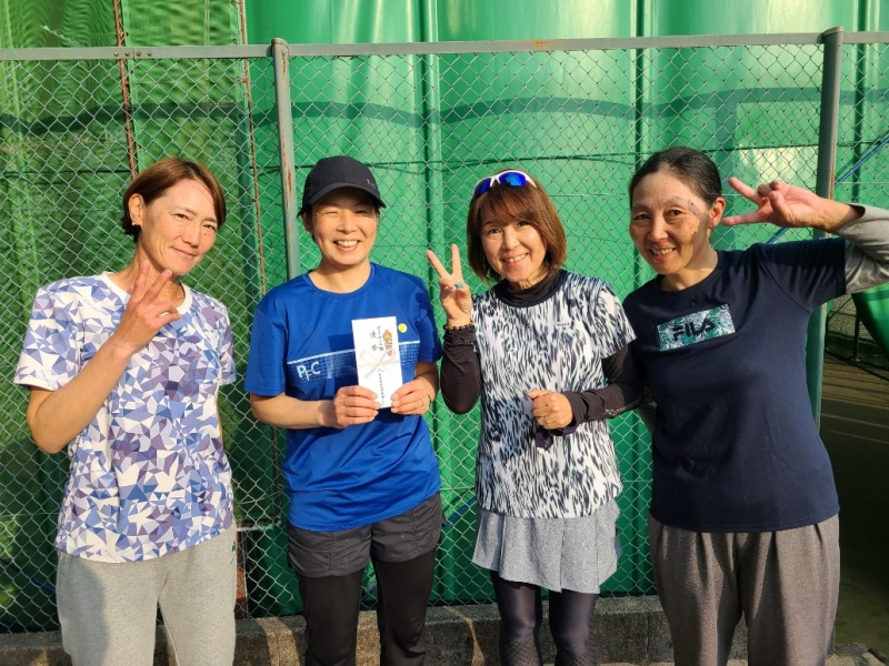 2023　マンスリーレディースカップ　チーム戦　3月22日（オープン）優勝　人でなし(田村コーチ、寺田様、野口様、瀧澤様)