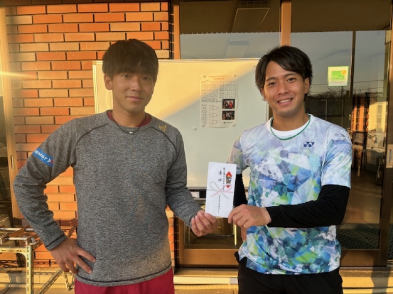 年末男子ダブルス　Aクラス　優勝　平林・菊地　組