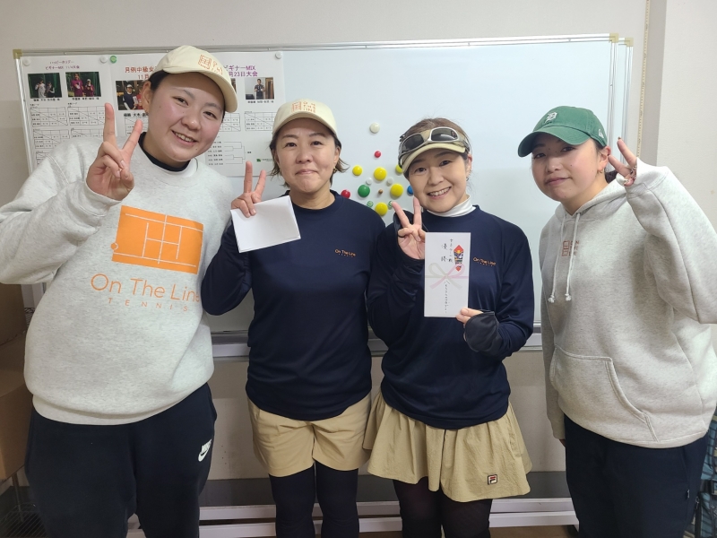 2024　マンスリーレディースカップ　チーム戦　12月18日（オープン）        優勝　水曜どうでしょう(尾嵜、堤、宮城、八島)様