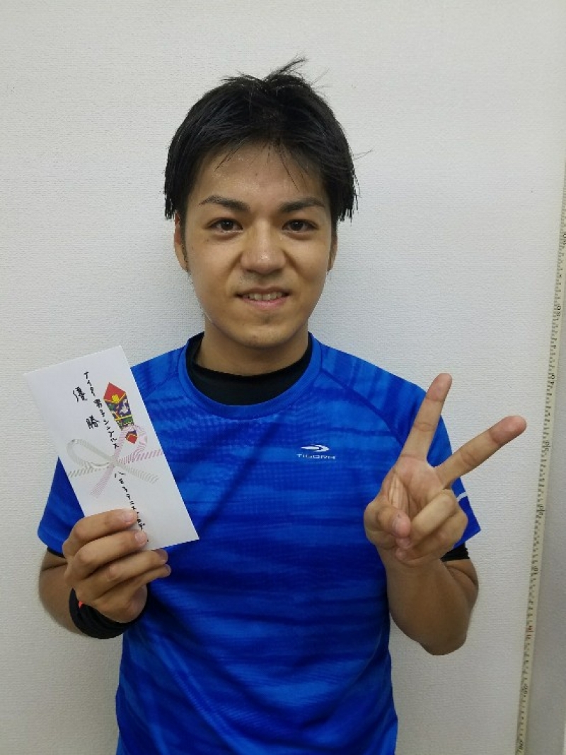 男子シングルス8月大会優勝 池村様